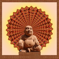 buddha goes for a walk - 120x110cm (nr 2014003b)