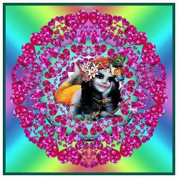 krishna im liebesgarten - 60x60cm (mandala 22)